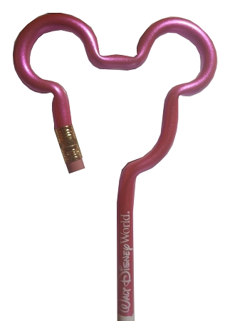Disney Pencil - Mickey Mouse Icon - Walt Disney World - Pink 1 Disney Pencil - Mickey Mouse Icon - Walt Disney World - Pink