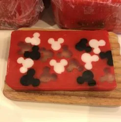 Basin Soap Disney Basin Fresh Cut Soap - Mickey - Red With Black And White Icons
