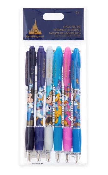 Disney Pen Set - 50th Anniversary - Set Of 6 1 Disney Pen Set - 50th Anniversary - Set Of 6